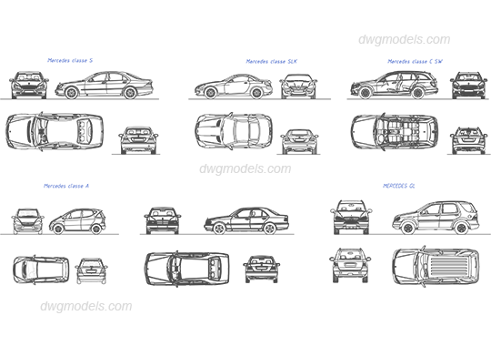 Mercedes 1 dwg, CAD Blocks, free download.