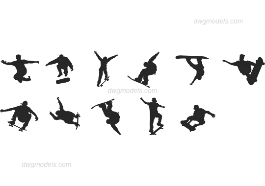 People skate dwg, CAD Blocks, free download.