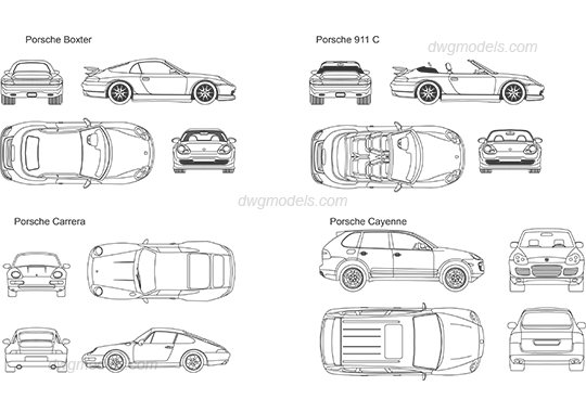 Porsche 1 dwg, CAD Blocks, free download.