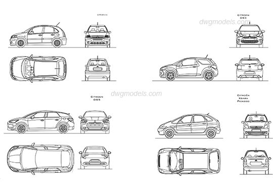 Citroen 1 dwg, CAD Blocks, free download.