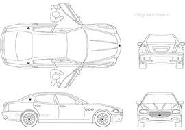 Maserati Quattroporte 2012 - DWG, CAD Block, drawing