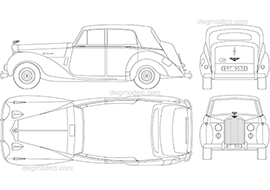 Bentley R Type 1952 - DWG, CAD Block, drawing