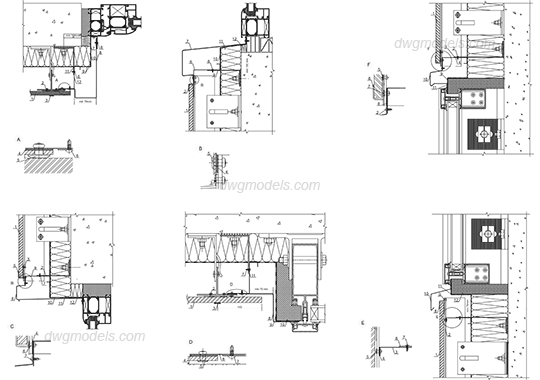 Windows details dwg, CAD Blocks, free download.