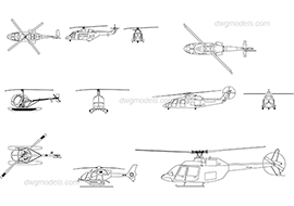 Helicopters free dwg model