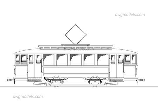 Old tram - DWG, CAD Block, drawing