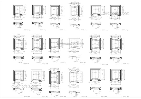 Elevators Kone. Part 1 - DWG, CAD Block, drawing