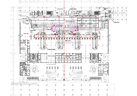 Airport 1 level ground free dwg model