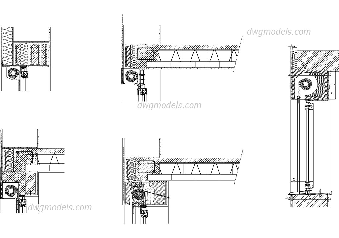 Roller shutters dwg, CAD Blocks, free download.