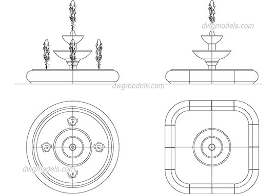 Fountain dwg, cad file download free