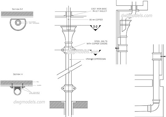 Drainpipe dwg, cad file download free