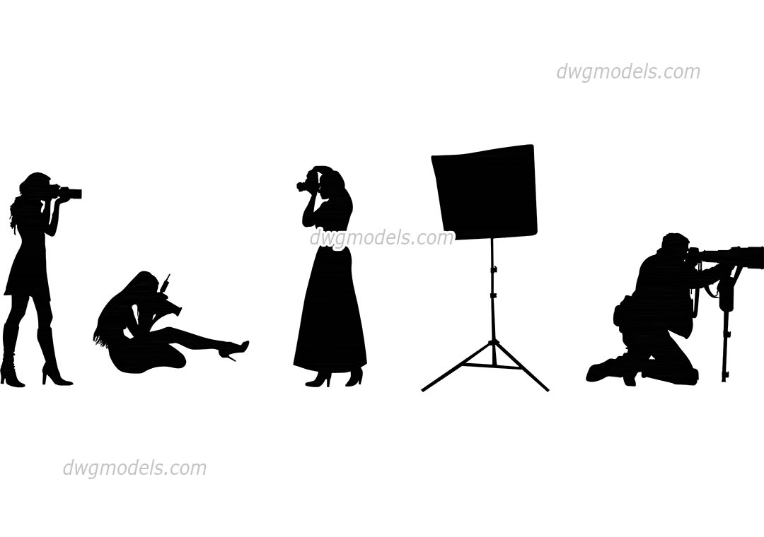 People photographers dwg, CAD Blocks, free download.