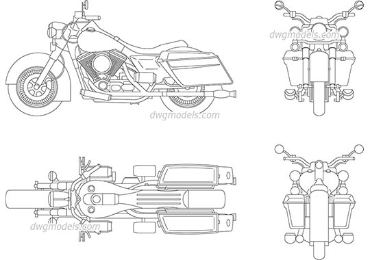Harley Davidson - DWG, CAD Block, drawing