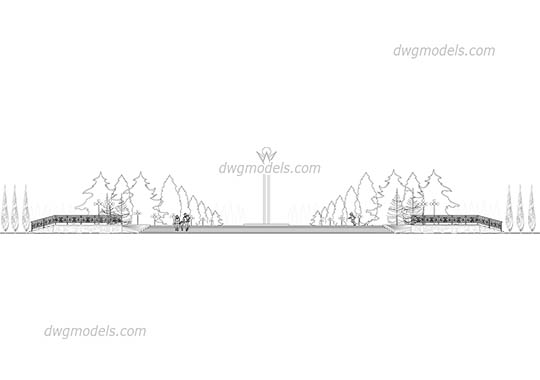 Park elevation - DWG, CAD Block, drawing
