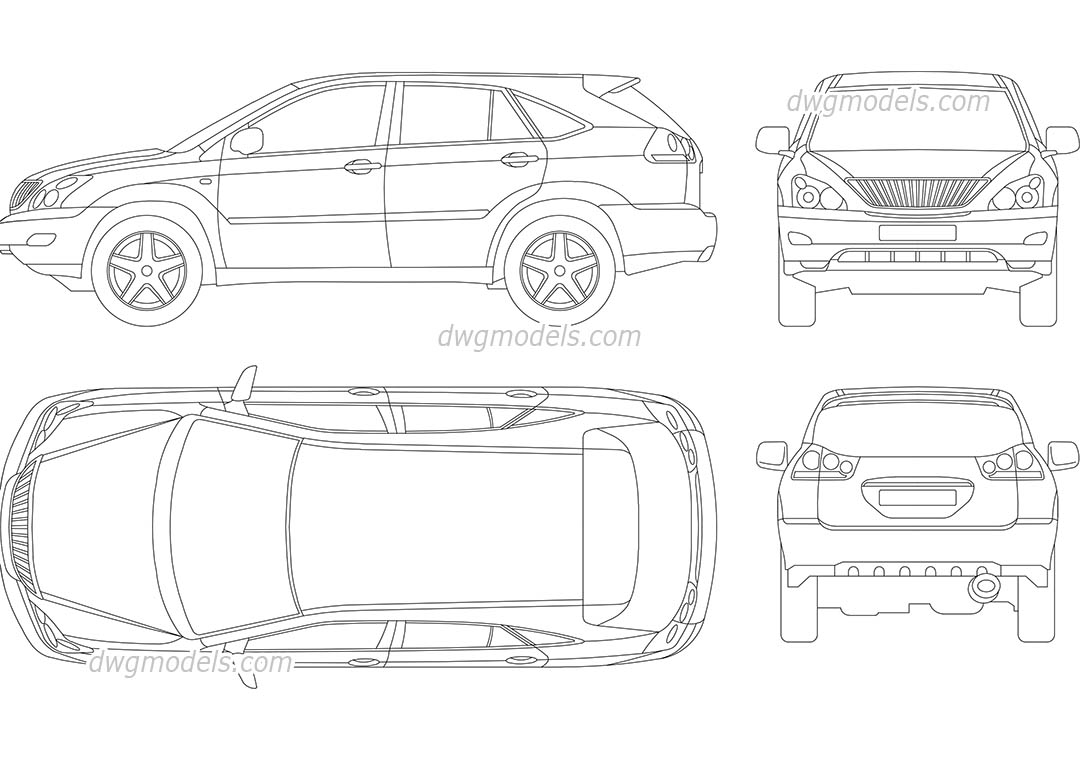 Lexus RX 300 dwg, CAD Blocks, free download.