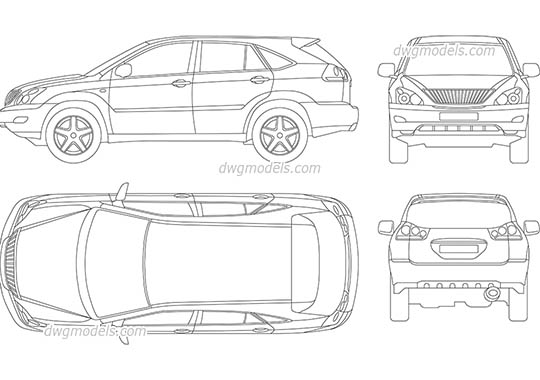 Lexus RX 300 - DWG, CAD Block, drawing