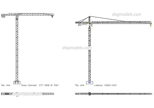 Tower Cranes dwg, cad file download free