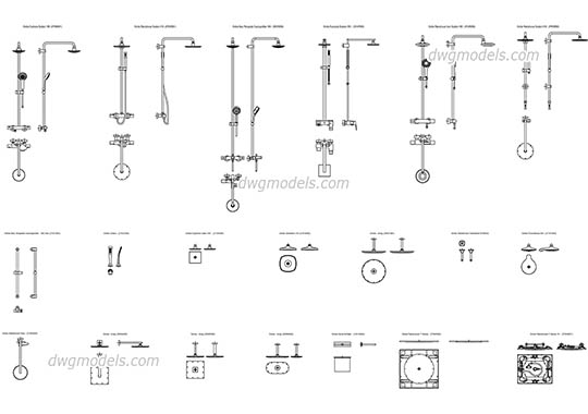 Grohe showers - DWG, CAD Block, drawing
