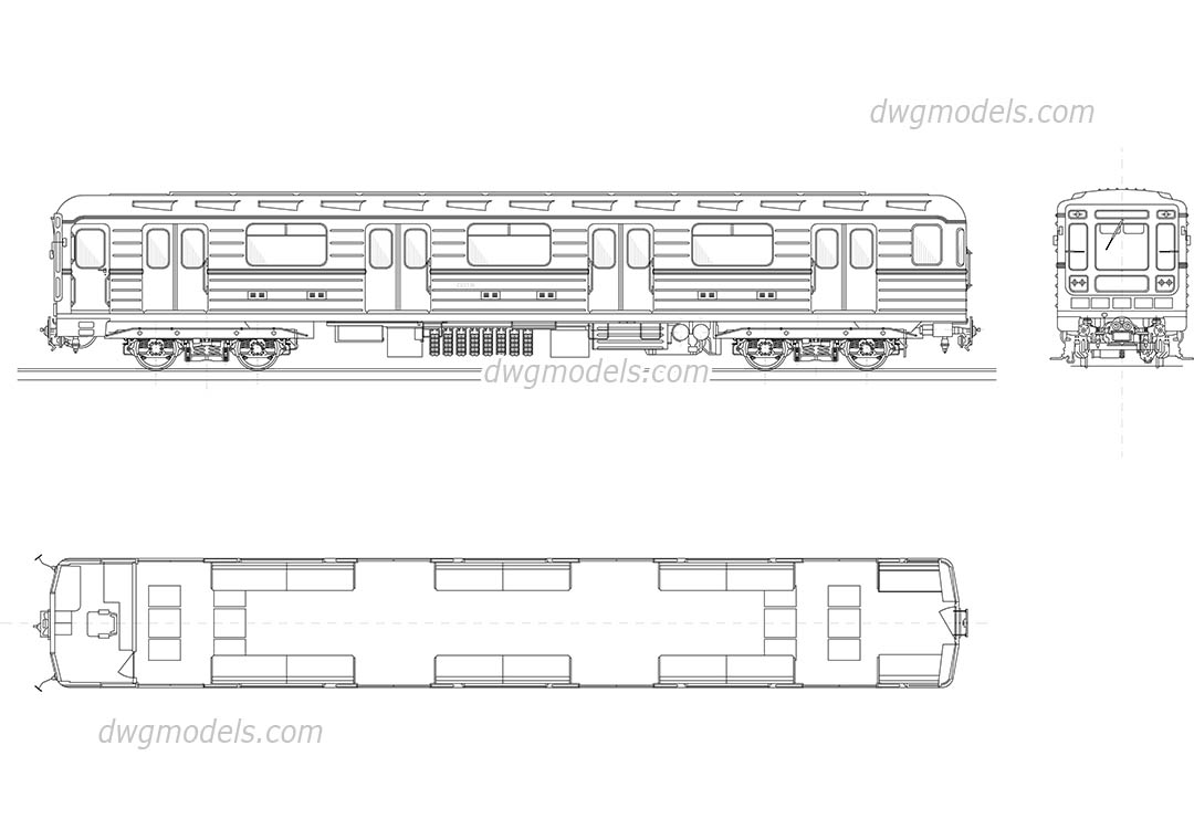 Metro carriage dwg, CAD Blocks, free download.