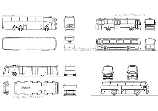 Passenger coach dwg, cad file download free