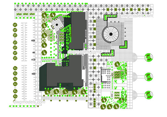 Urban landscaping dwg, cad file download free