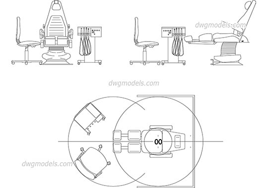 Dentist chair dwg, cad file download free