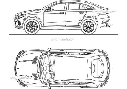 Mercedes-Benz GLC Coupe - DWG, CAD Block, drawing