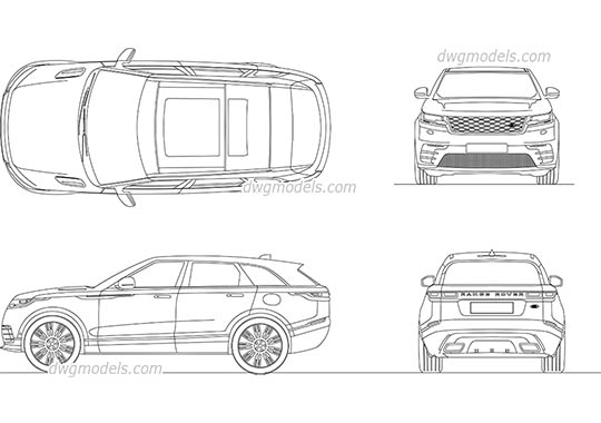 Range Rover Velar 2017 - DWG, CAD Block, drawing