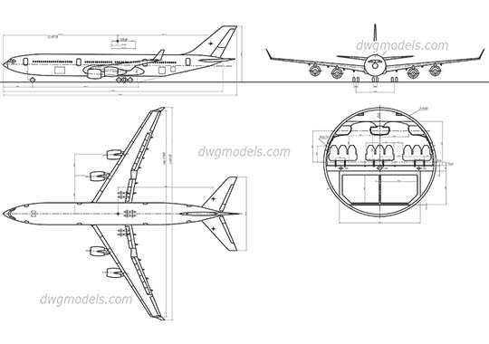 Airliner IL - 86 free dwg model