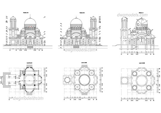 Church dwg, cad file download free