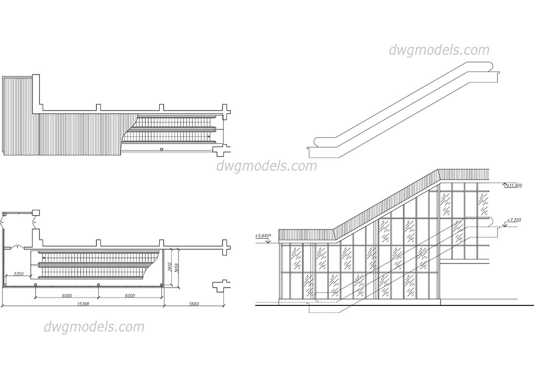Escalator 1 dwg, CAD Blocks, free download.
