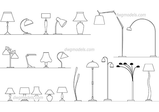 Lamps Set dwg, cad file download free