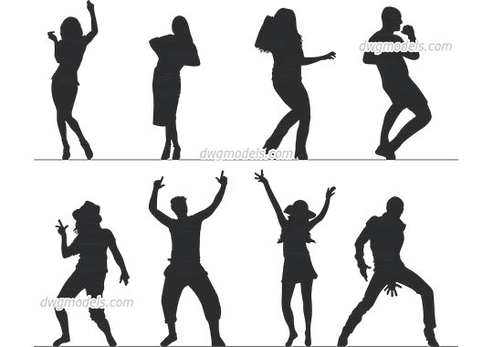 People Dancing dwg, cad file download free