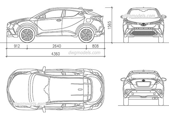 Toyota C-HR 2017 dwg, cad file download free