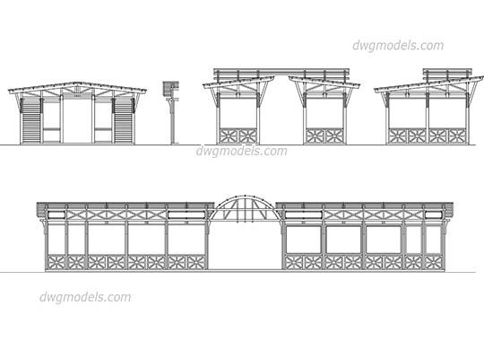 Wooden Structures - DWG, CAD Block, drawing