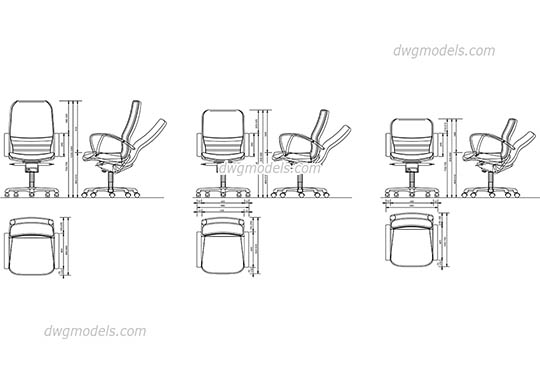 Office Chair dwg, cad file download free