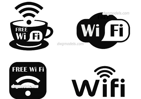 Wi-Fi Symbol dwg, cad file download free