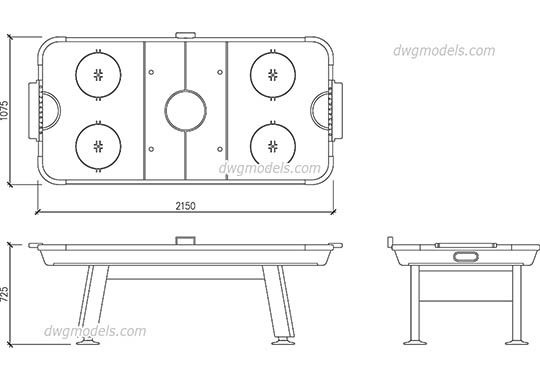 Air Hockey Table dwg, cad file download free
