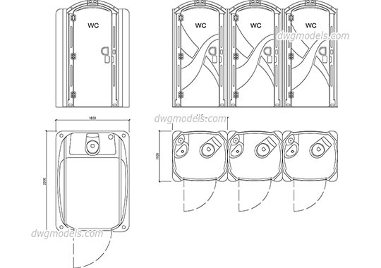Portable Restrooms dwg, cad file download free