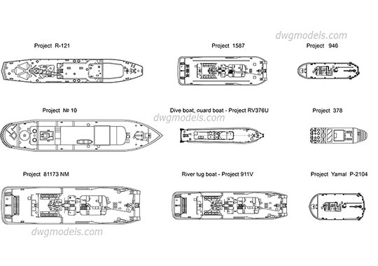Boats Plans dwg, cad file download free