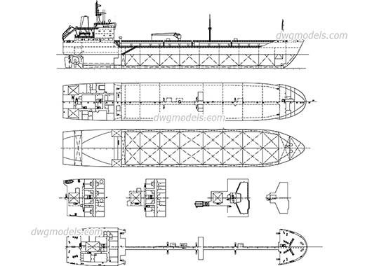 Tanker Ship - DWG, CAD Block, drawing