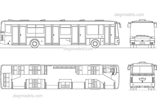 City Bus dwg, cad file download free