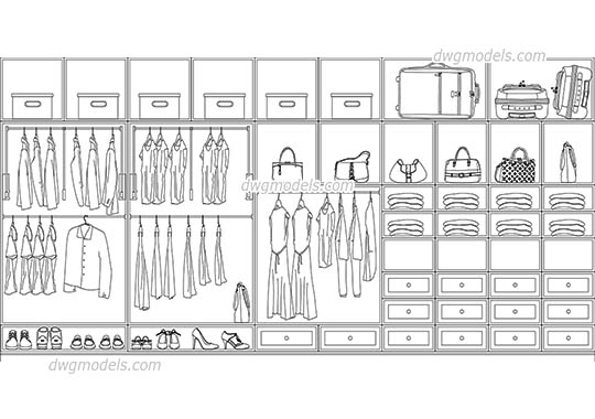 Walk In Closet dwg, cad file download free
