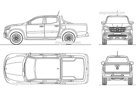 Mercedes-Benz X-Class - DWG, CAD Block, drawing
