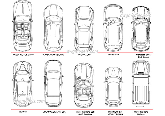 Cars Top View free dwg model