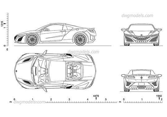 Acura NSX - DWG, CAD Block, drawing