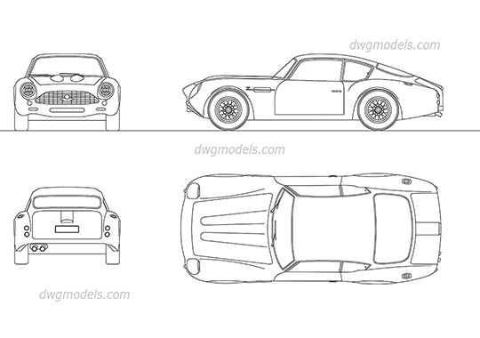 Aston Martin DB4 - DWG, CAD Block, drawing