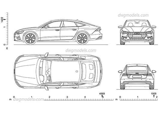 Audi A7 dwg, cad file download free
