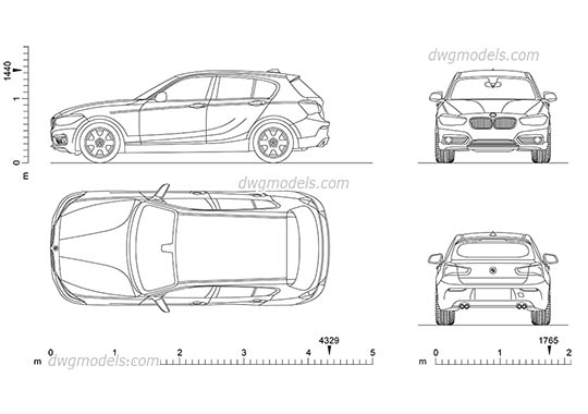 BMW 1 Series - DWG, CAD Block, drawing