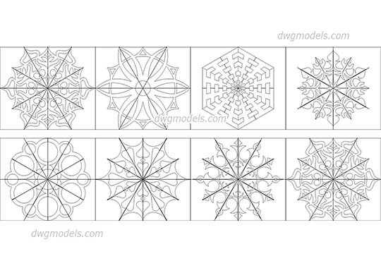 Snowflakes dwg, cad file download free