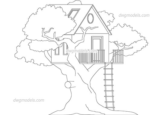 Treehouse dwg, cad file download free